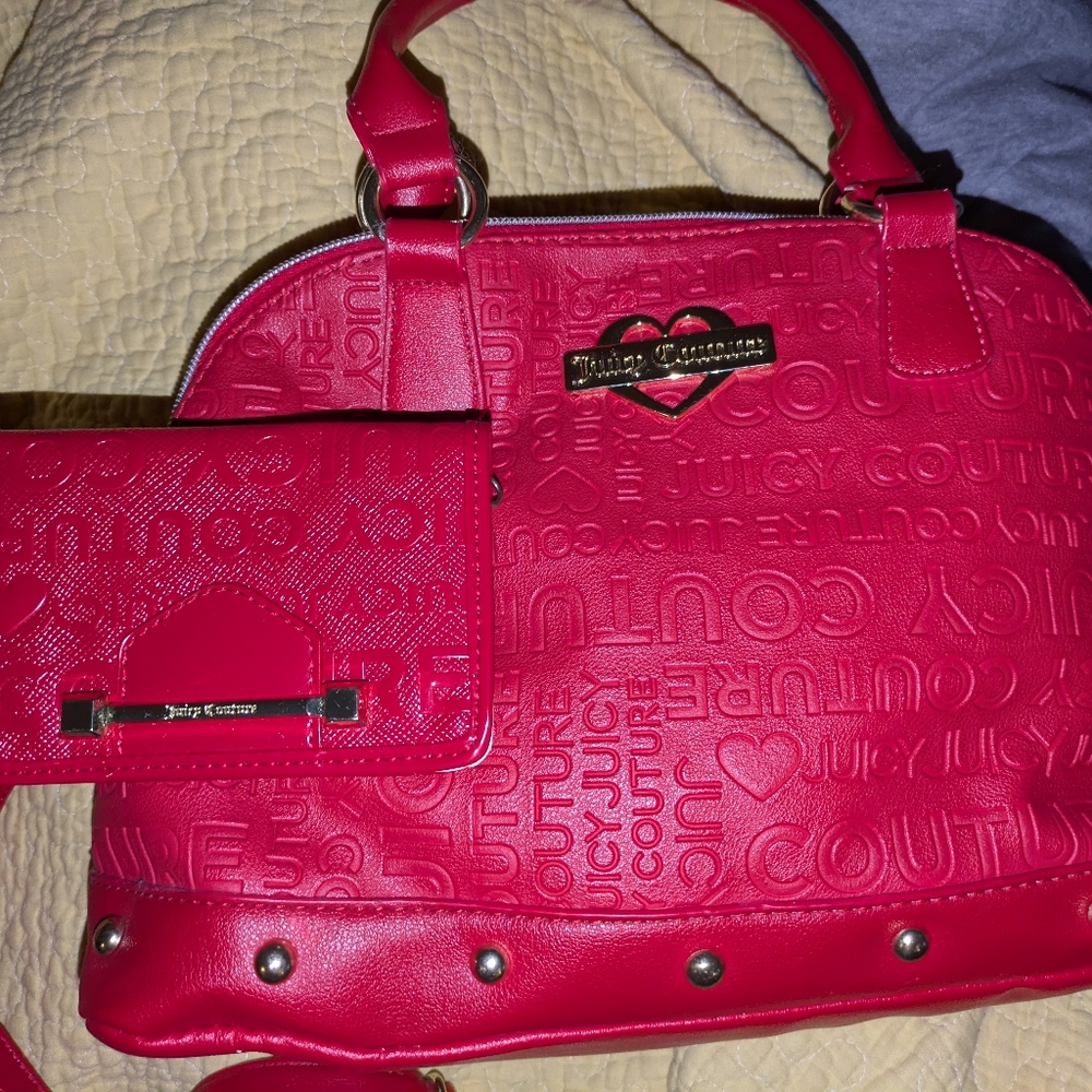Red juicy couture purse and wallet used for 5 days